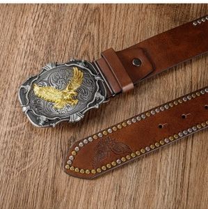 New silver eagle belt buckle and 47" in belt set